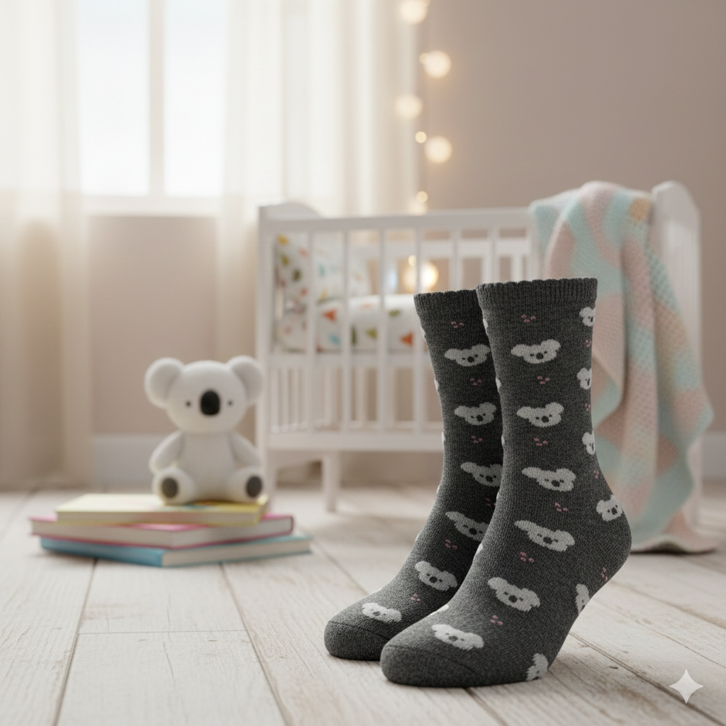 Koala Print Crew Socks for Girls