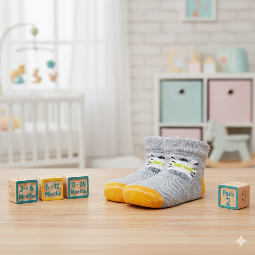 Baby Boy Zebra Face Print Sock