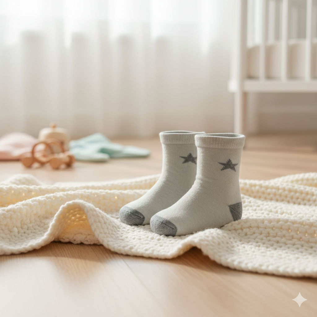 Star Print Crew Baby Girls Socks