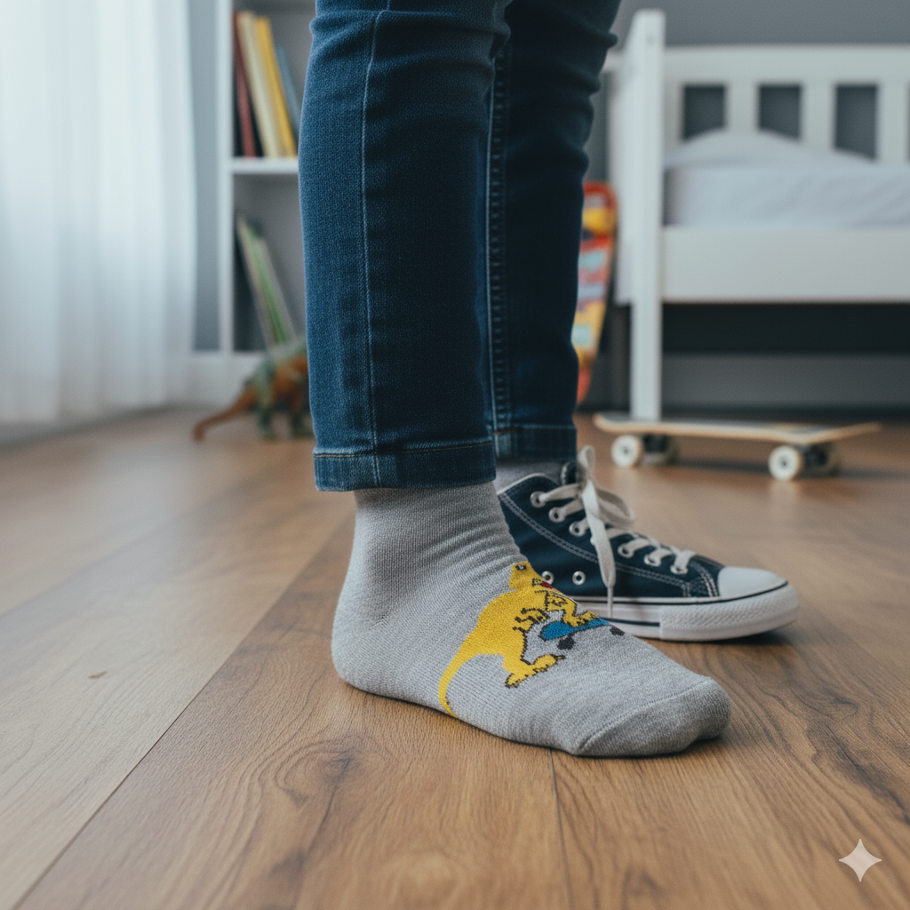 Cool Dino Skater Ankle Socks for Boys