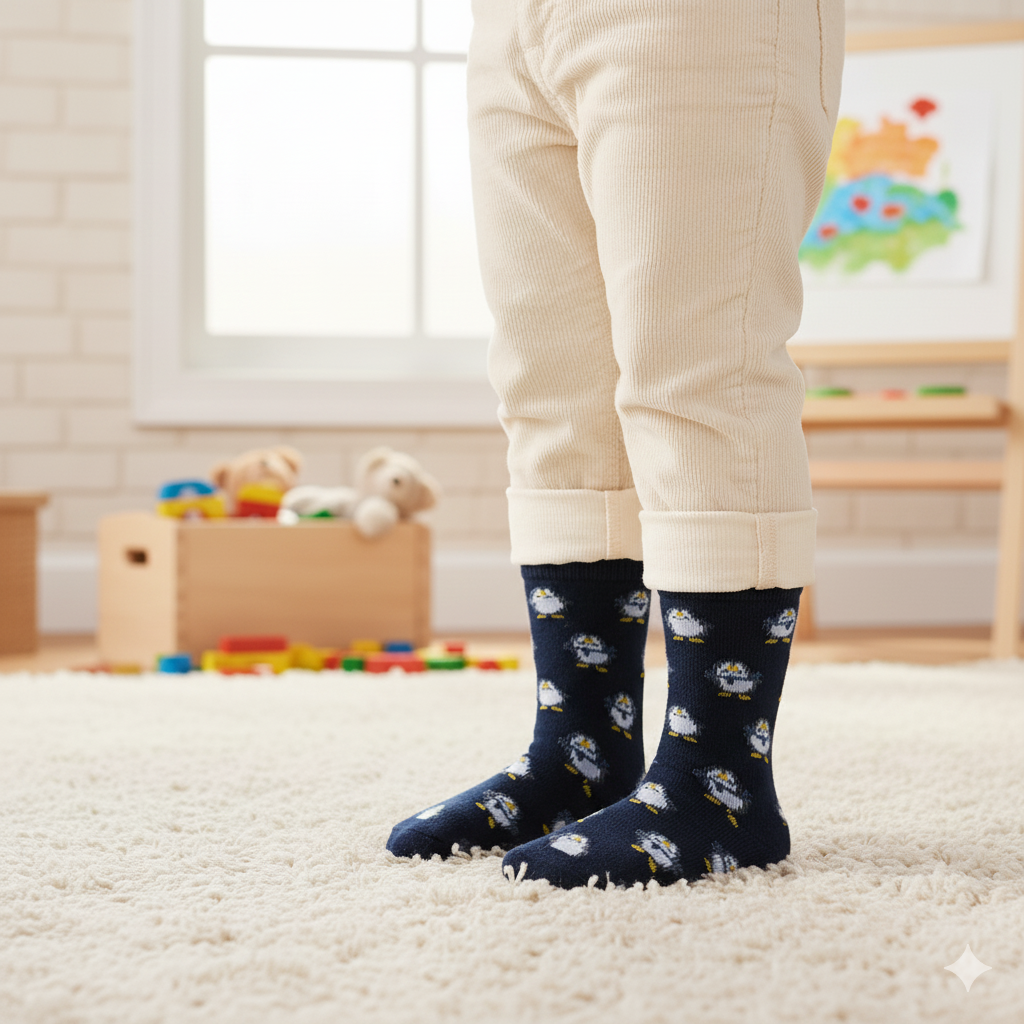 Penguin Print Crew Socks For unisex