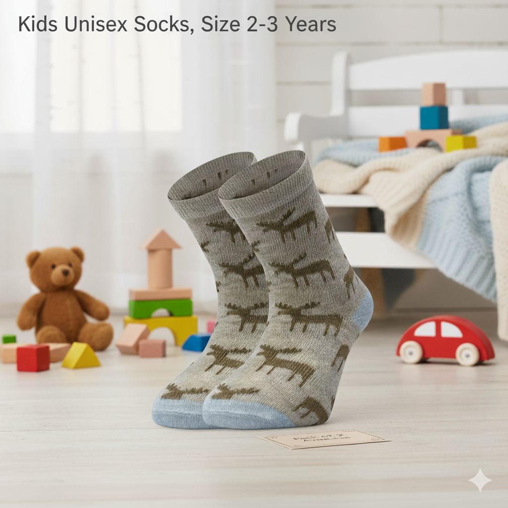 Unisex Moose Print Toddler Socks