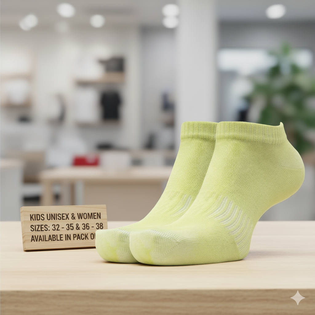Plain Lime Green Ankle Socks