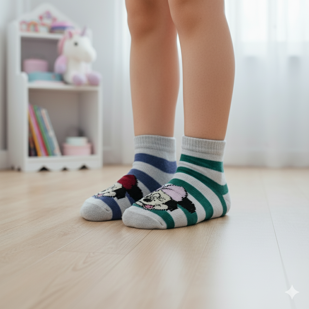 Girl’s Mickey Mouse Striped Socks