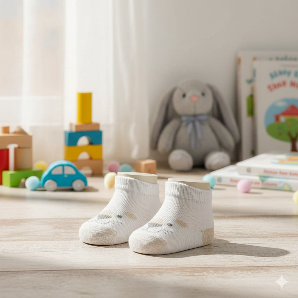 Adorable Cozy Cat Face Baby Socks