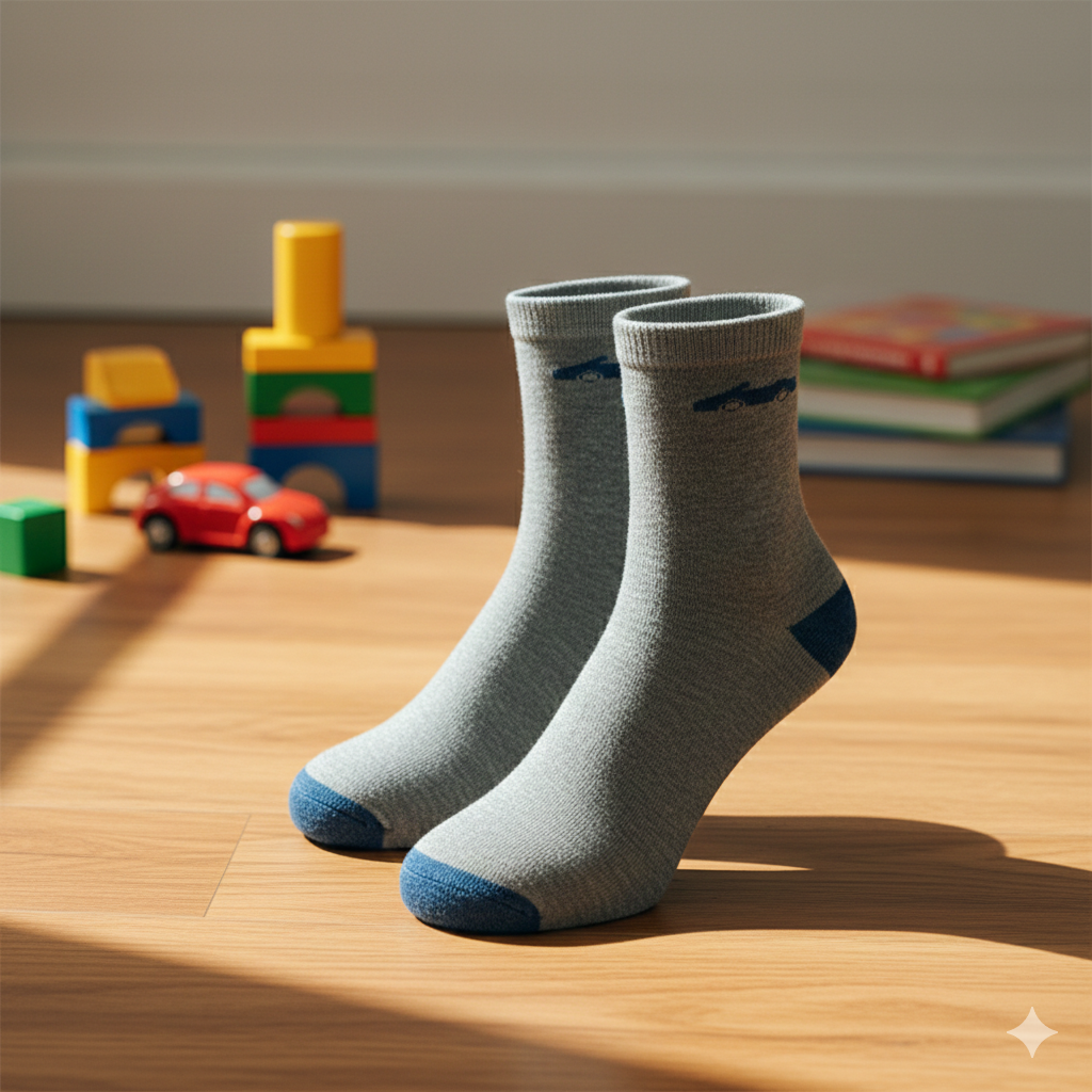Boys' Car Pattern Crew Socks