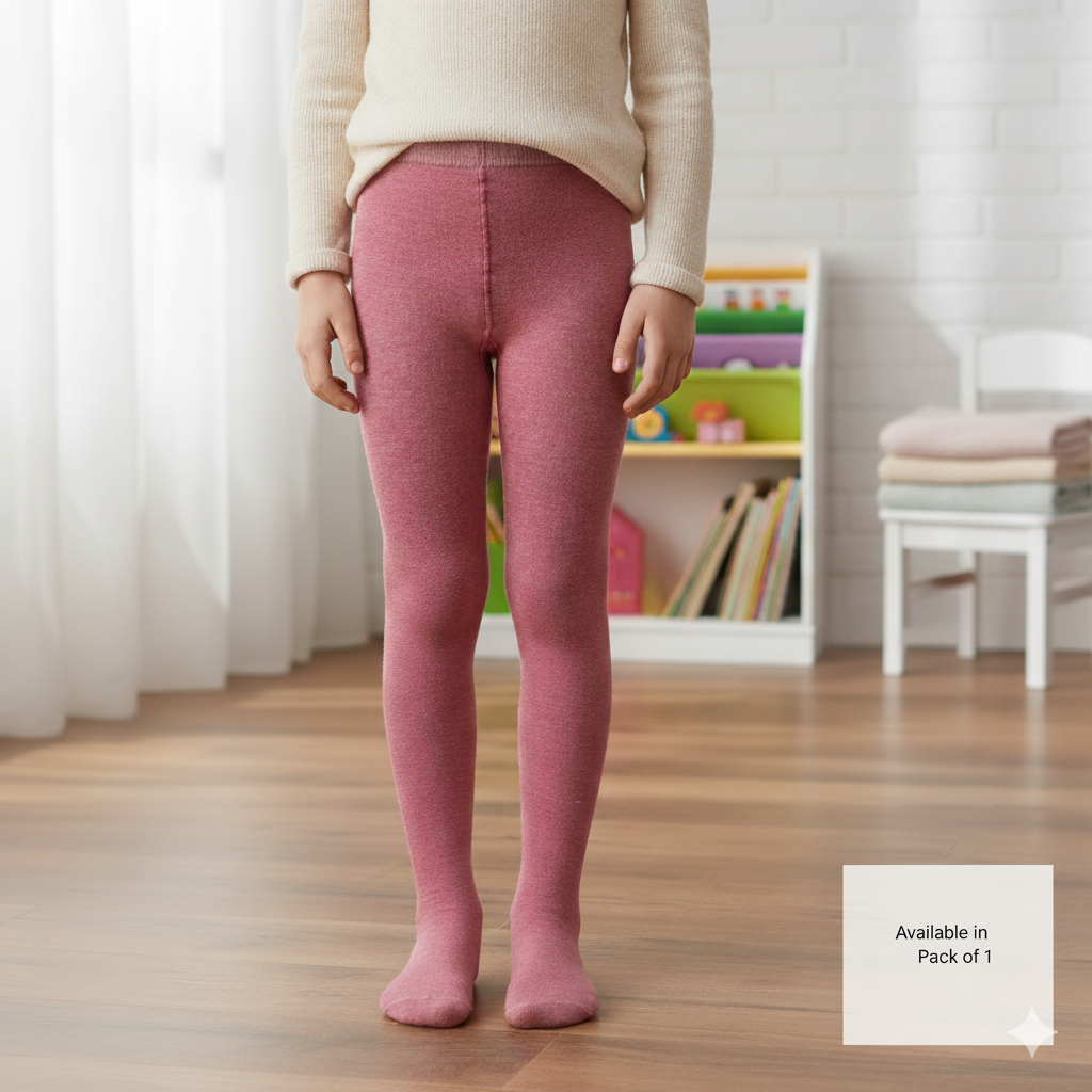 Soft Cotton Blend Pink Girl's Tights (SF)