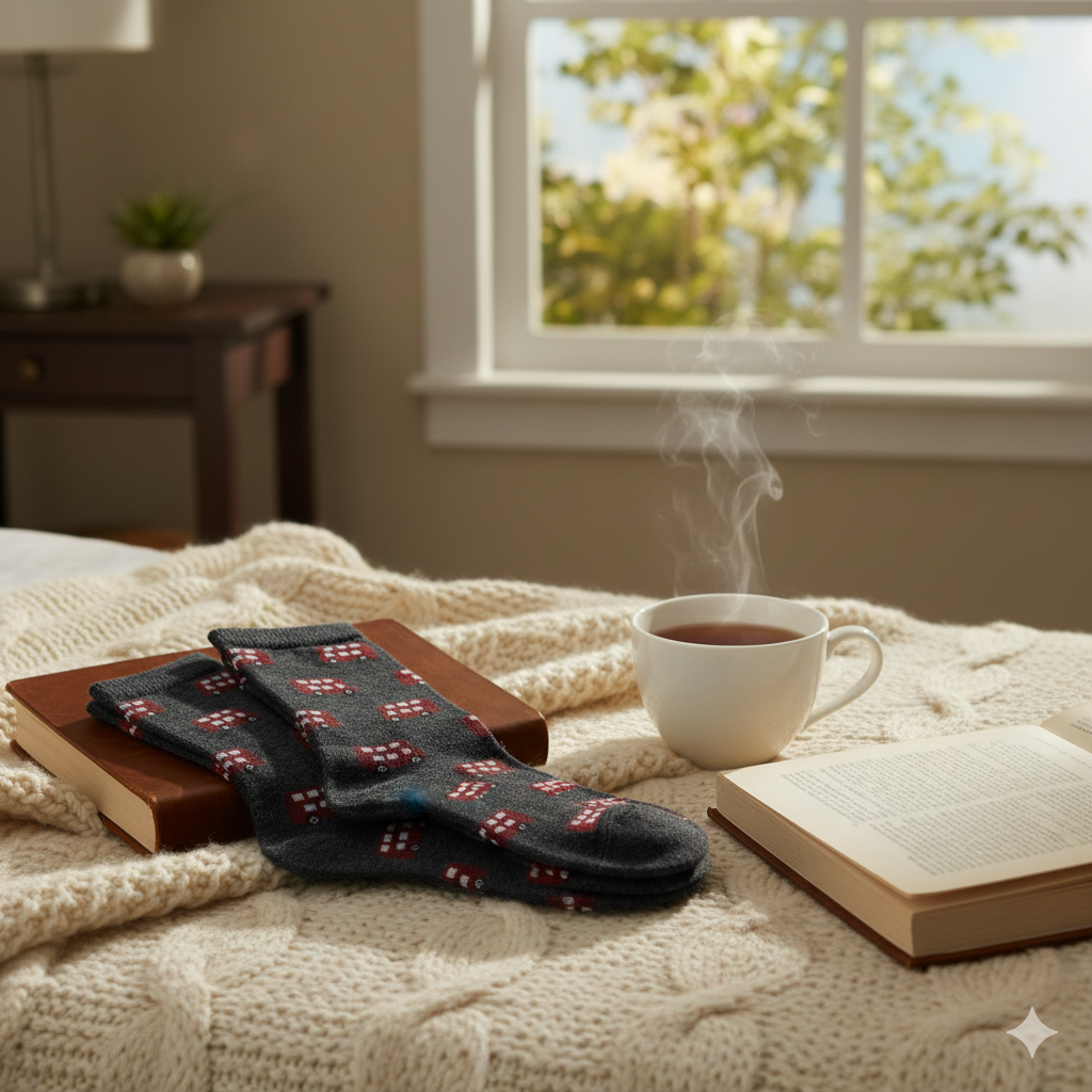 Bus Print Boy's Crew Socks
