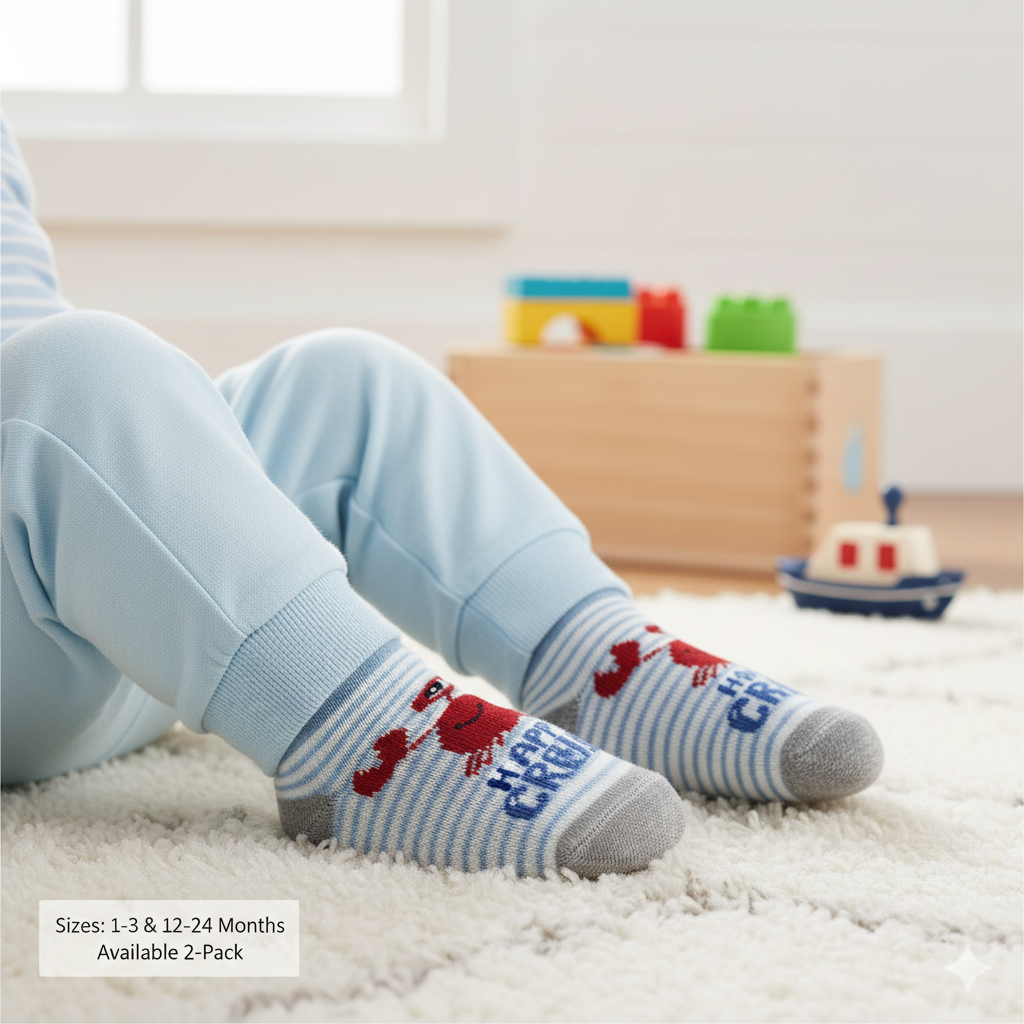 Baby Boy Crab Print Socks