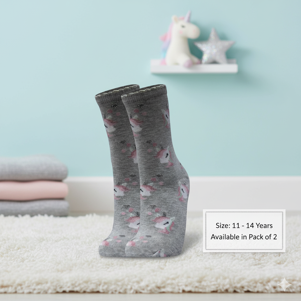 Girl's Sparkle Unicorn Ankle Socks