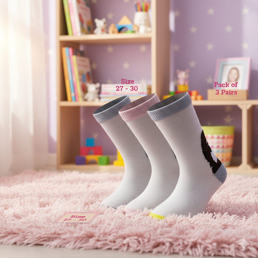 Girl’s Colorful Dog Print Socks