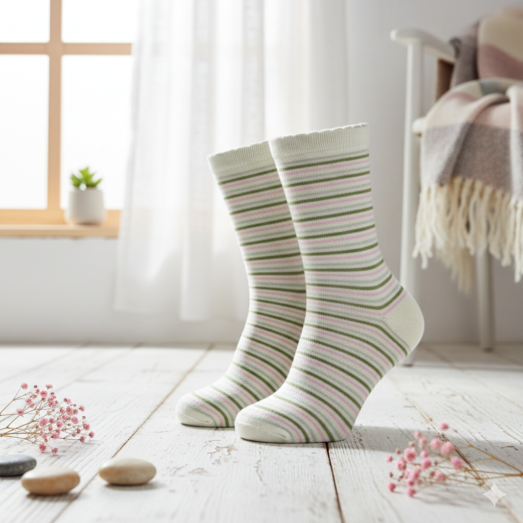 Girls' Sparkle Stripe Crew Socks