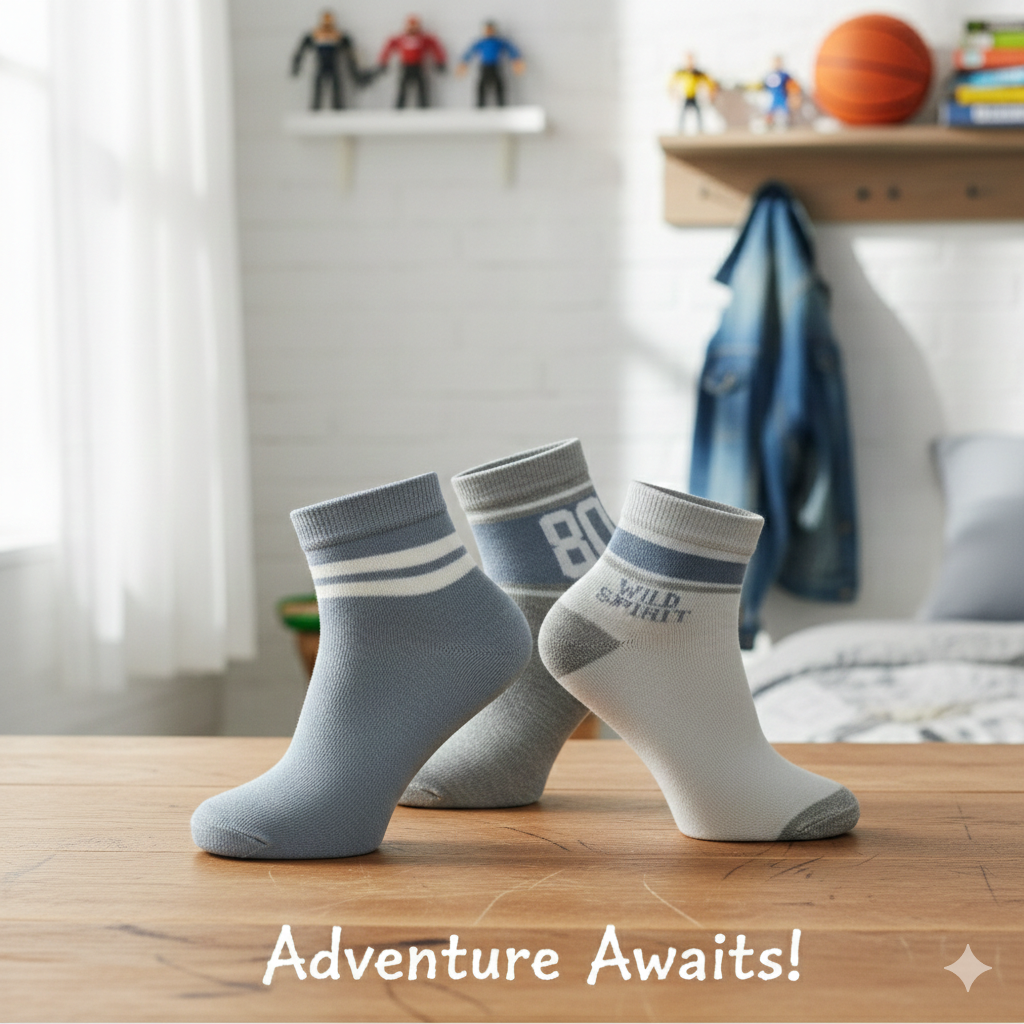 Boys Sporty Quarter Socks