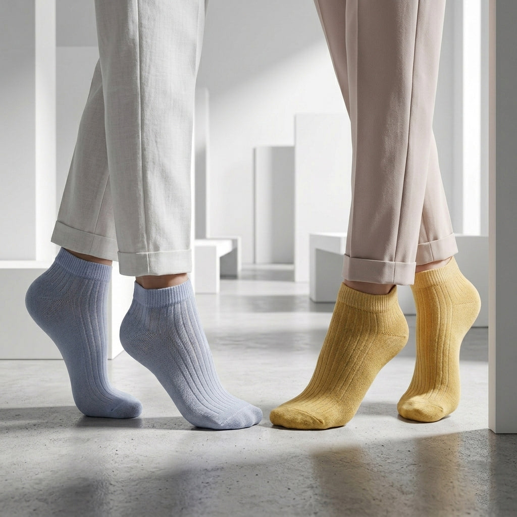 Pastel Ribbed Women Ankle Socks