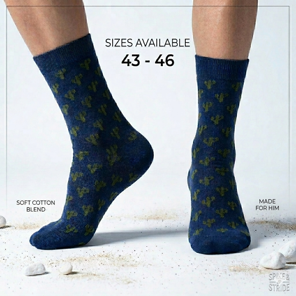 Cactus Print Crew Socks