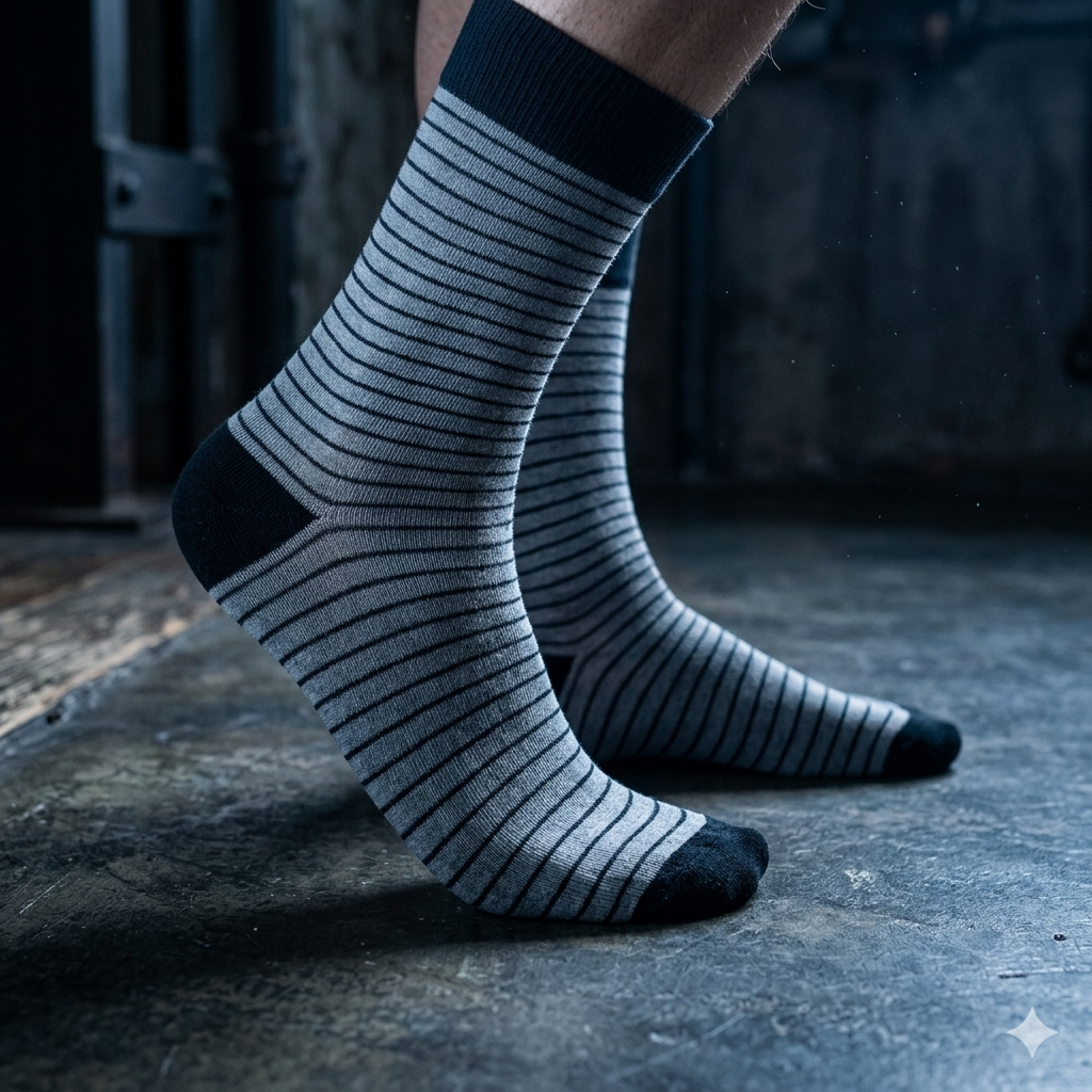 Men Striped Crew Socks