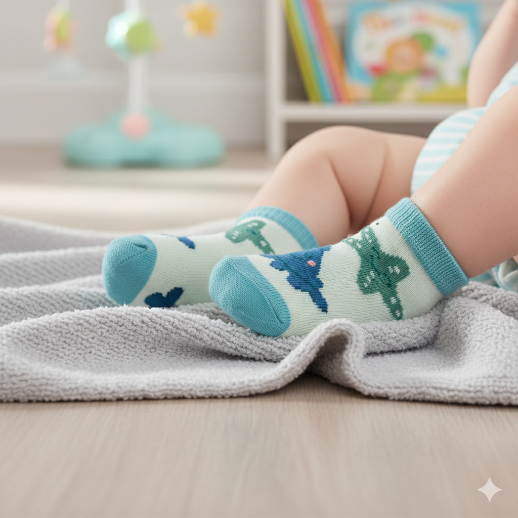 Star Fish & Octopus Print Baby Boy Socks