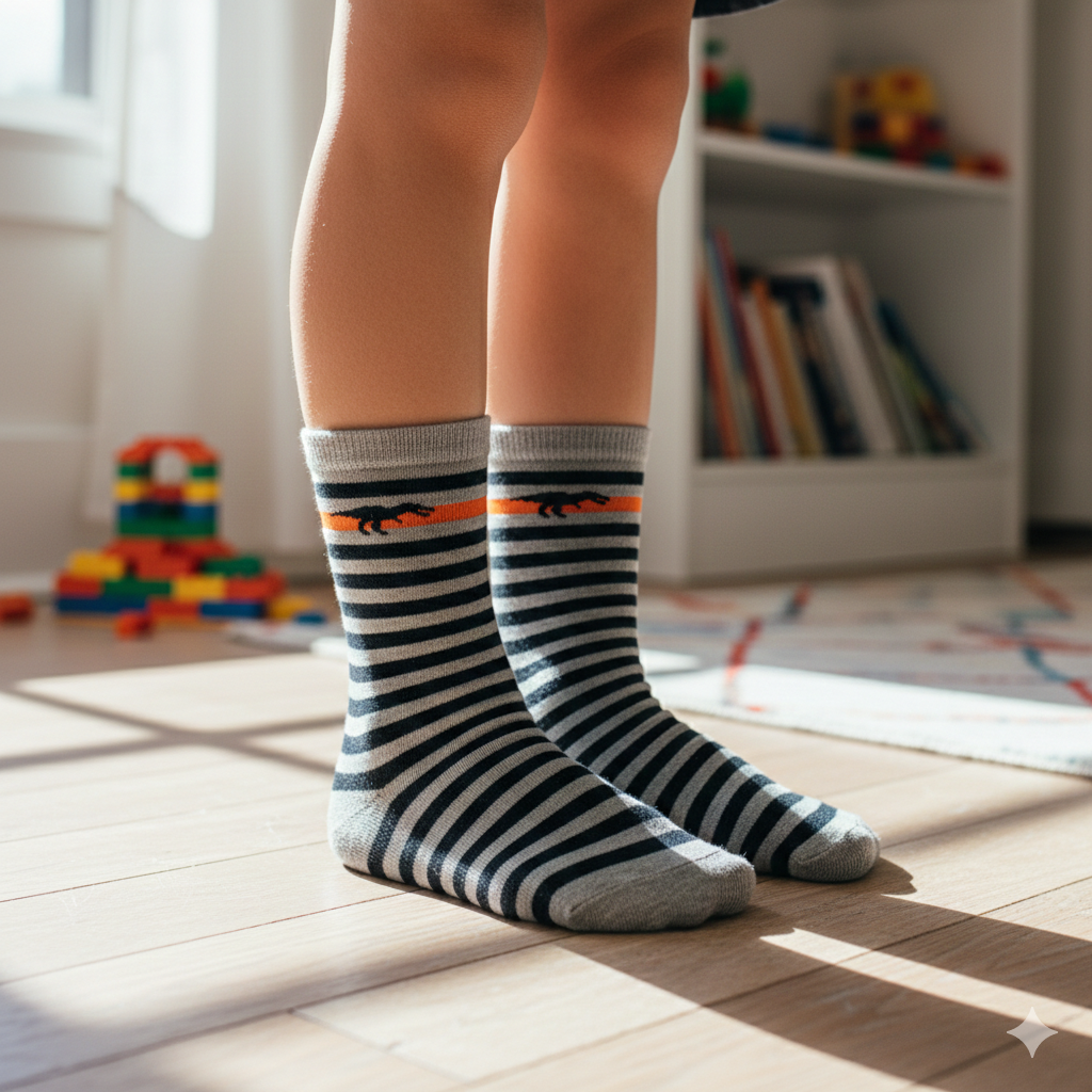 Dino-Stripe Crew Boys Socks