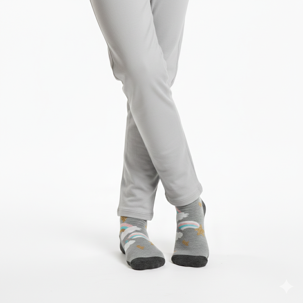 Girl Rainbow & Star Sparkle Grip Socks