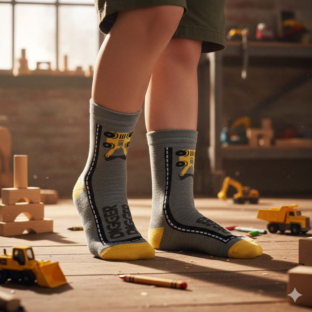 Boys' "Digger" Crew Socks