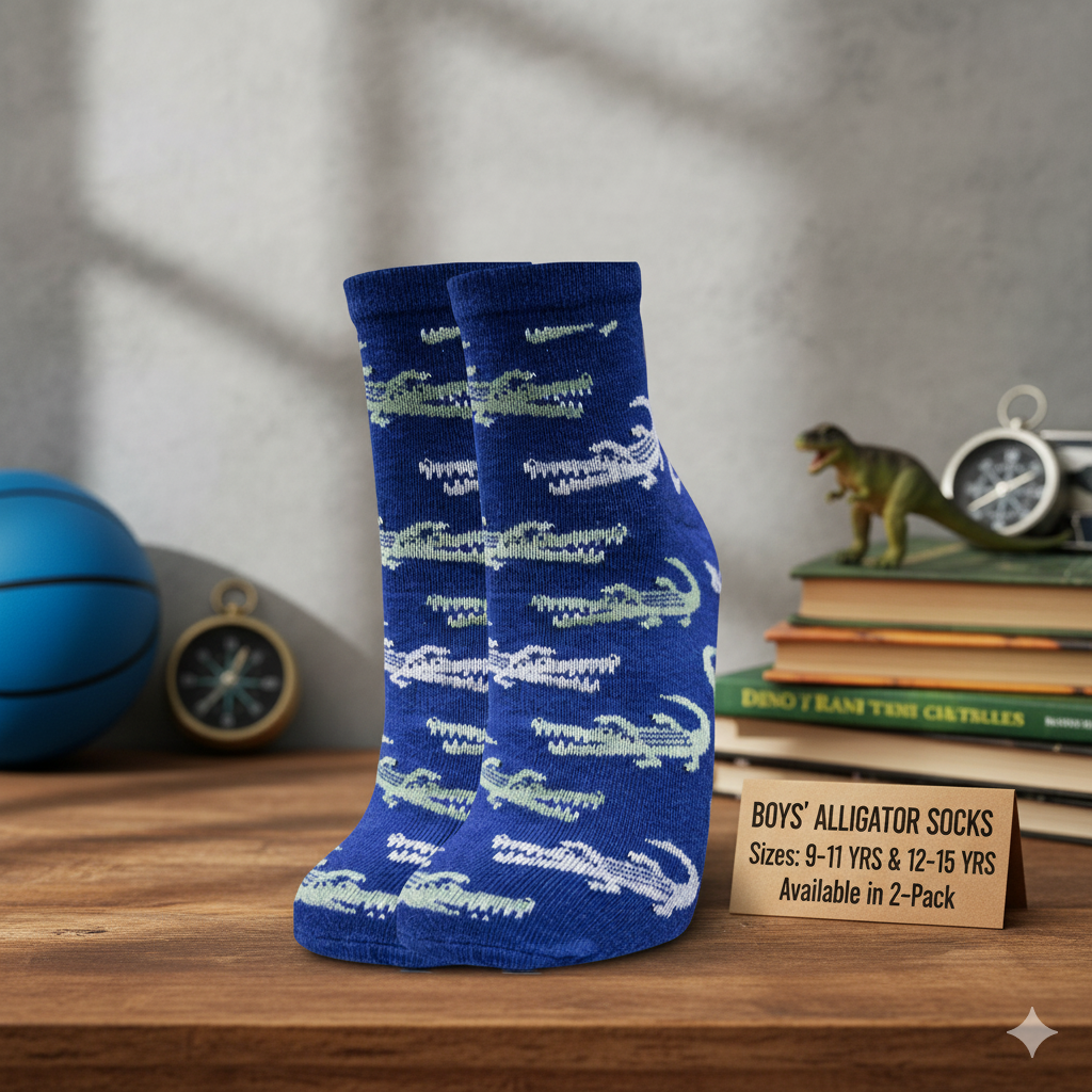 Boys Funky Alligator Crew Socks