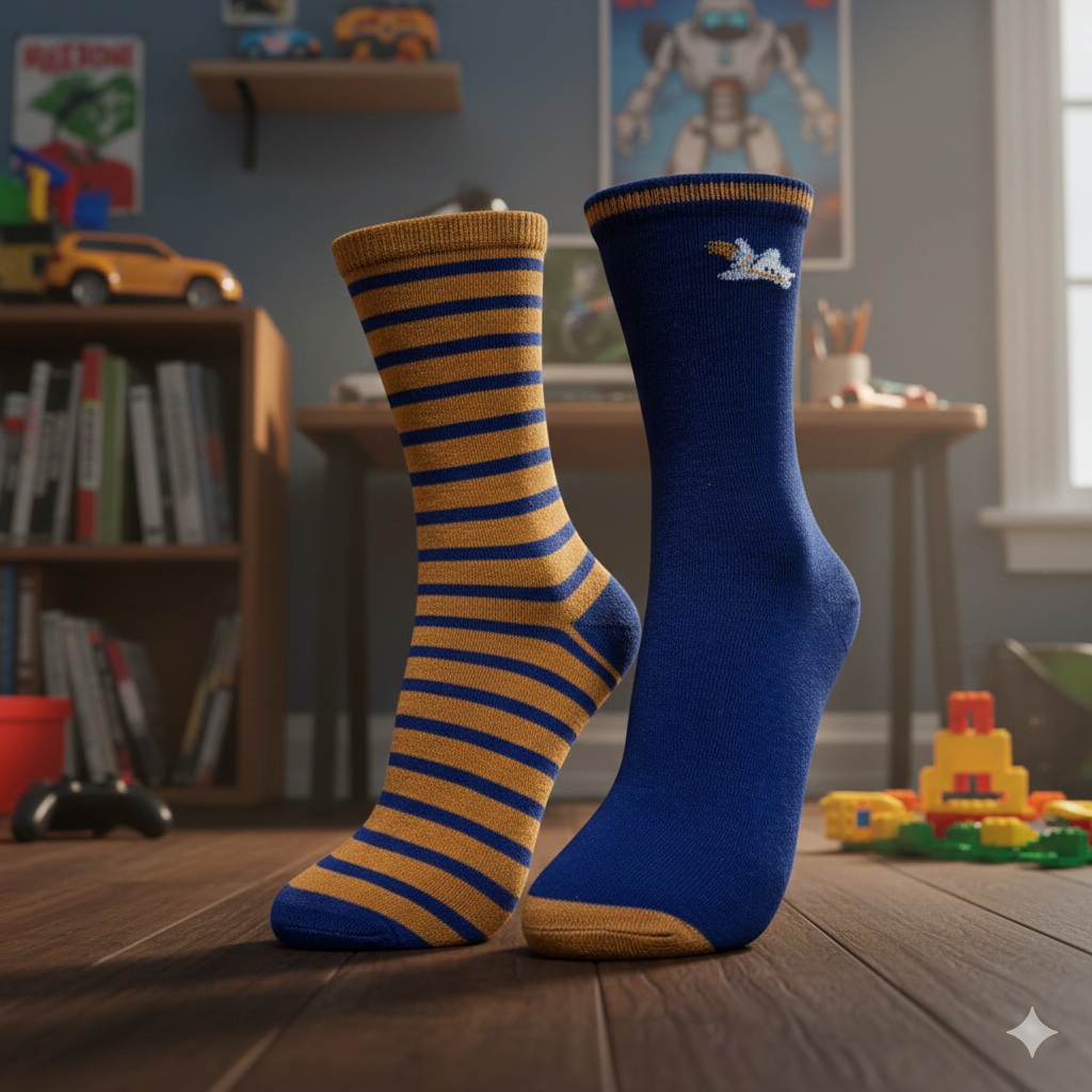 Boys Cool Rocket & Striped Socks