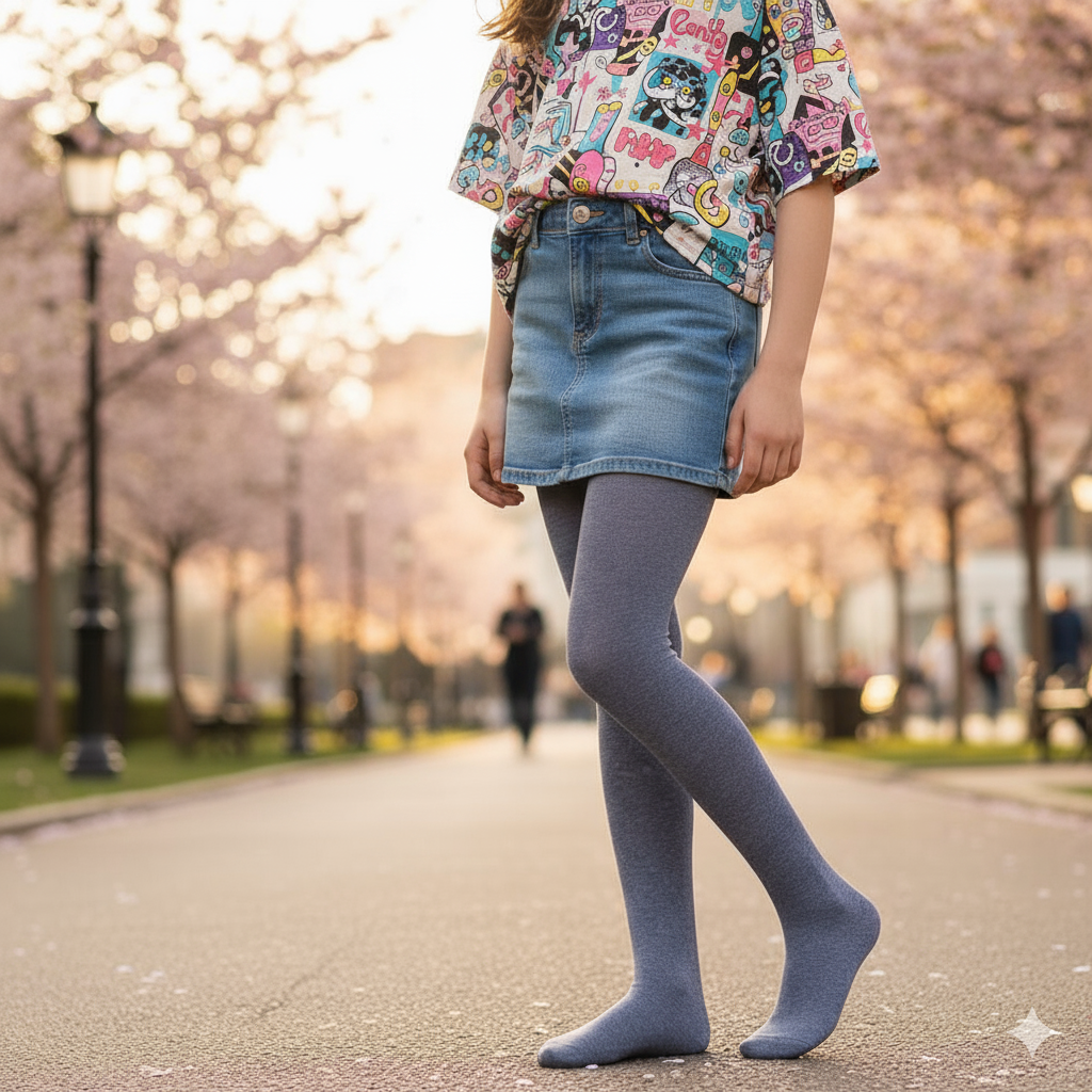 Comfy Knit Premium Girls Purple Tights