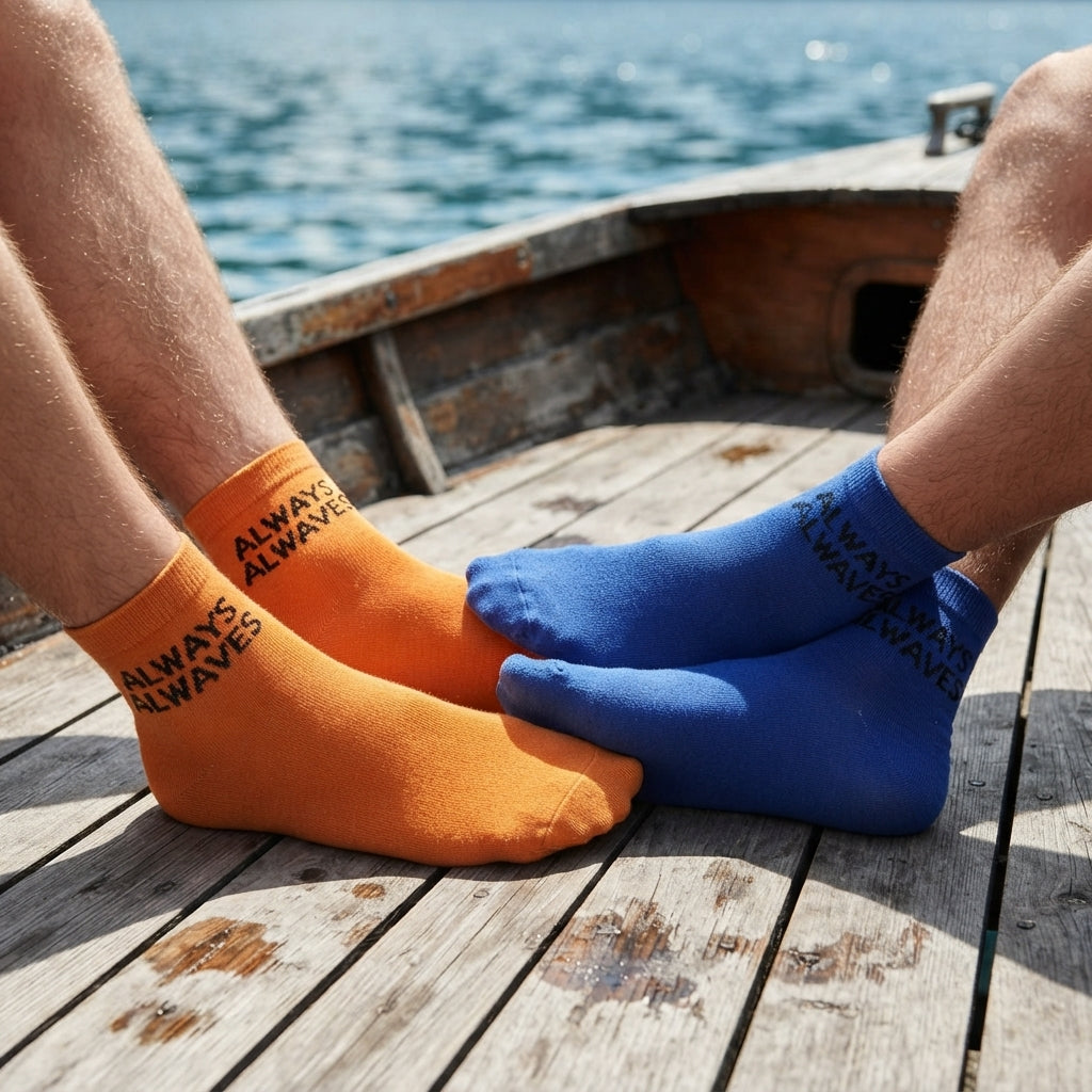"Always Alwaves" Print Ankle Socks