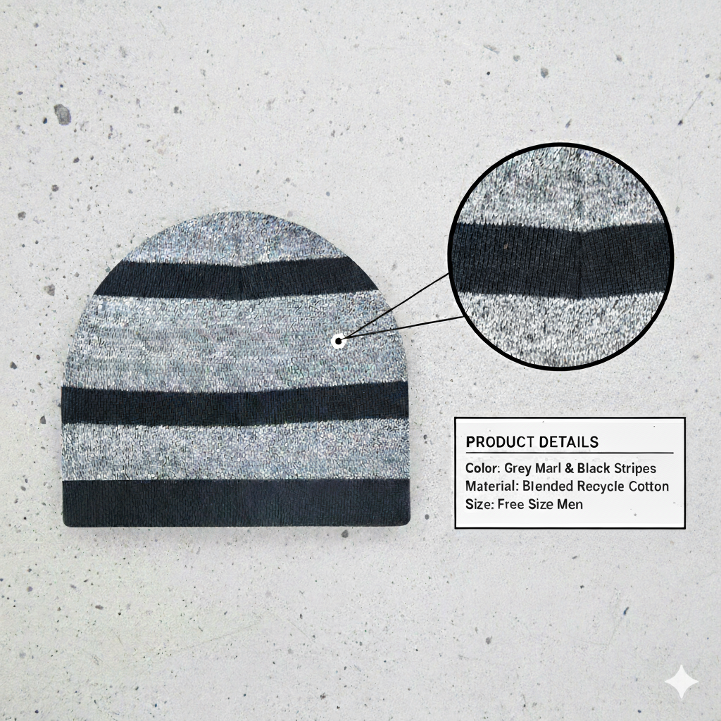 Trendy Grey With Black Striped Cap for Men (RG)