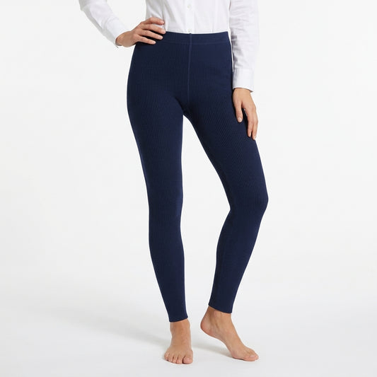 Girls Dark Blue Ribbed Leggings (OT)