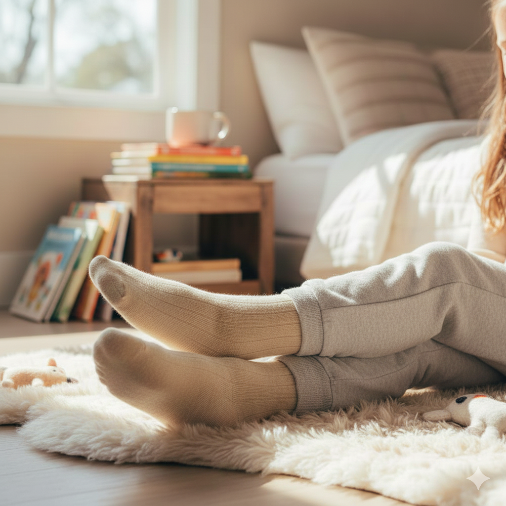 Cotton Ribbed Crew Socks for Girls