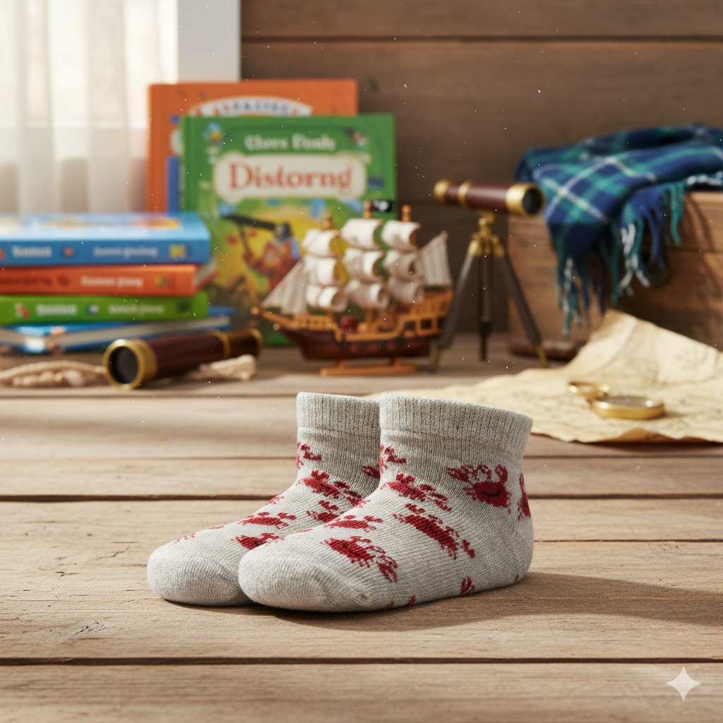 Baby Boy Crab With Stripes Socks