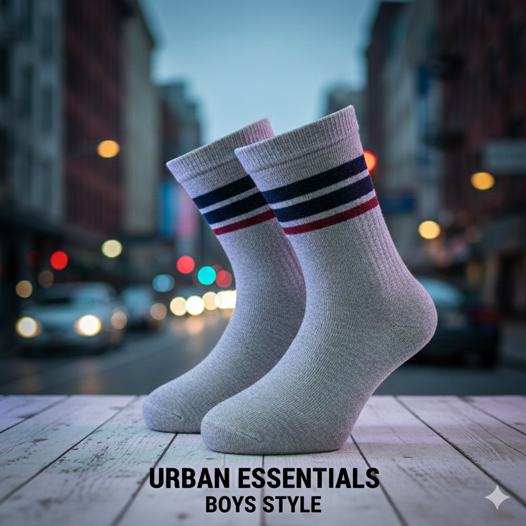 Boys Cotton-Rich Crew Socks