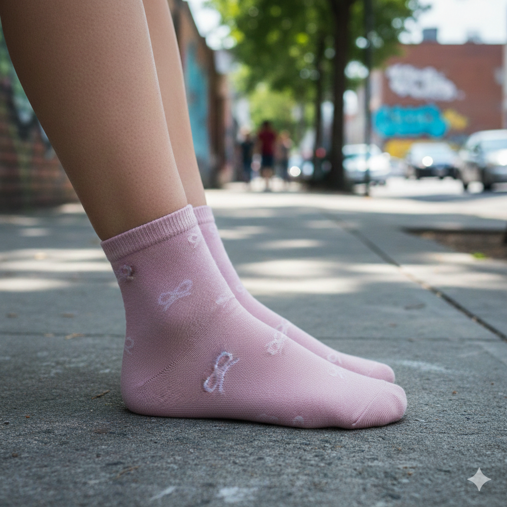 Women Ankle Socks with Bow Pattern