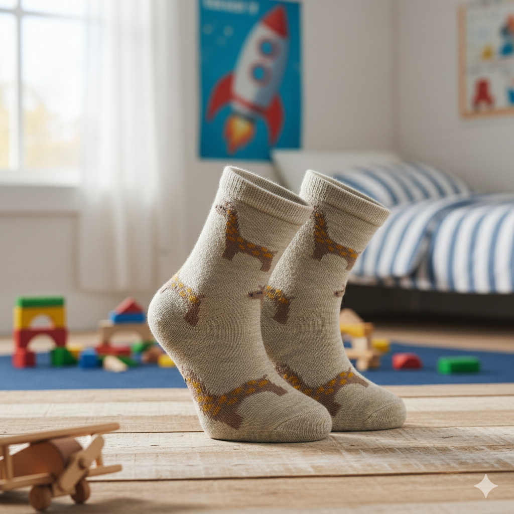 Lama Print Baby Boy Crew Socks