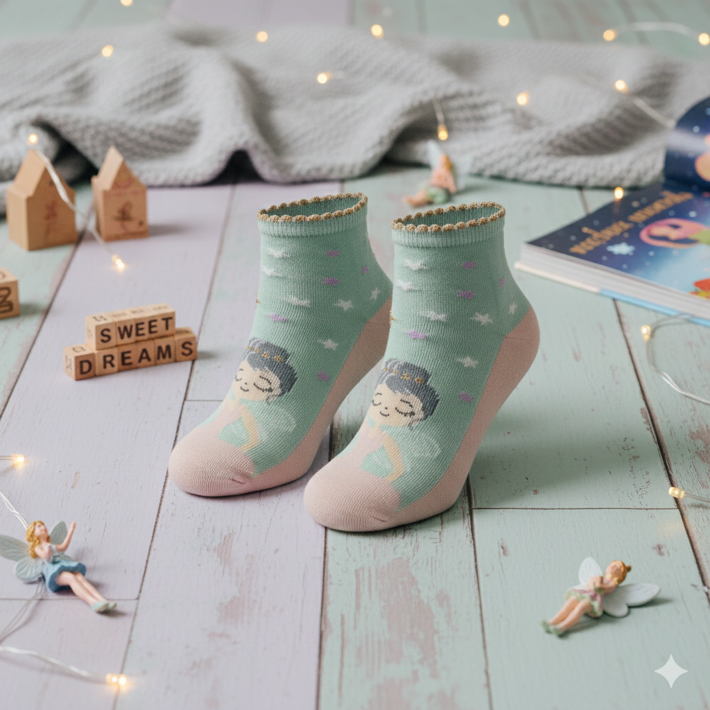 Girl Fairy Print Anti-Slip Socks