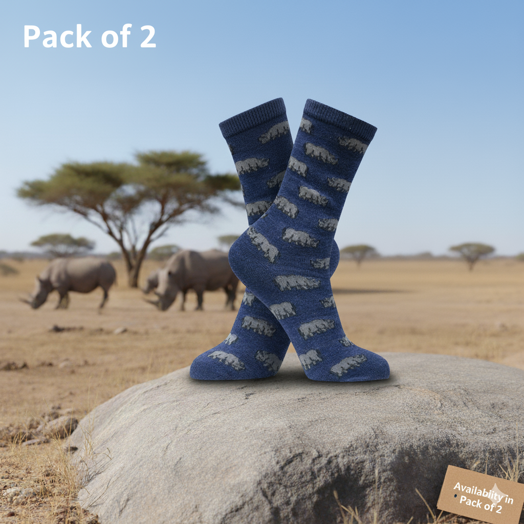 Rhino Print Boy's Crew Socks
