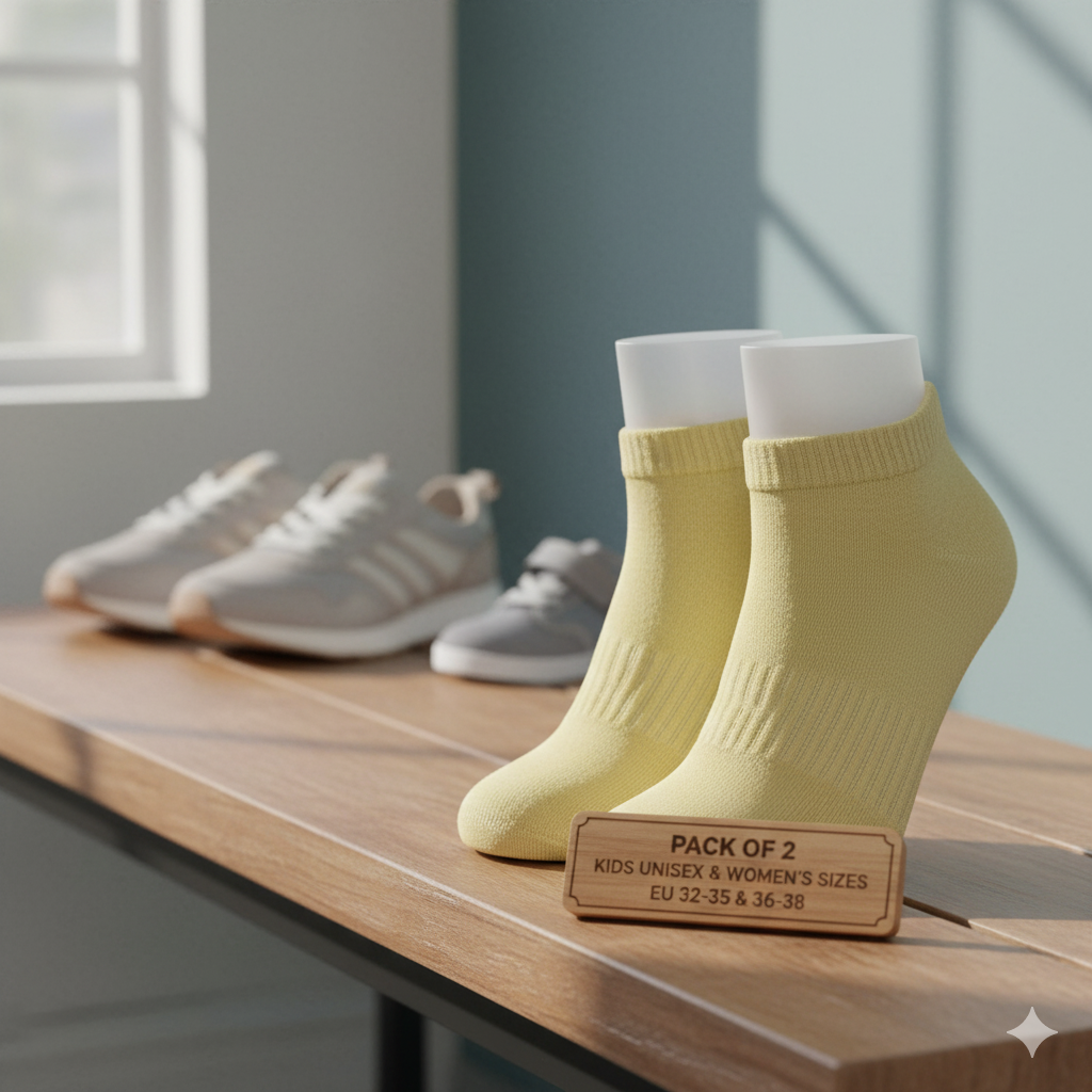 Unisex Kids & Women's Plain Dark Yellow Ankle Socks