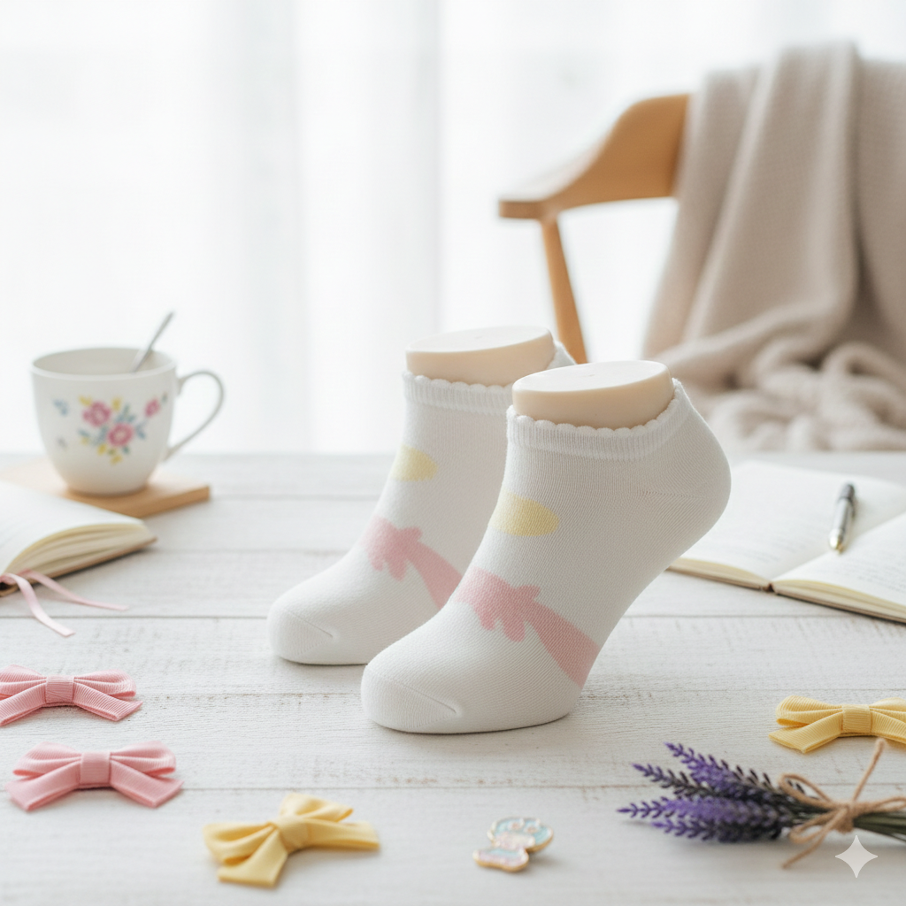Girls' Puppy Print Ankle Socks