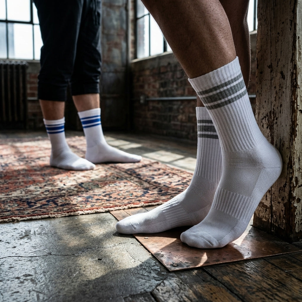Retro Striped Crew Terry Socks
