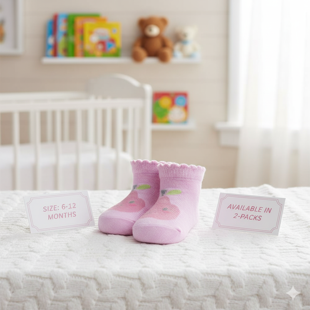 Adorable Baby Girl Pink Ruffle Ankle Socks