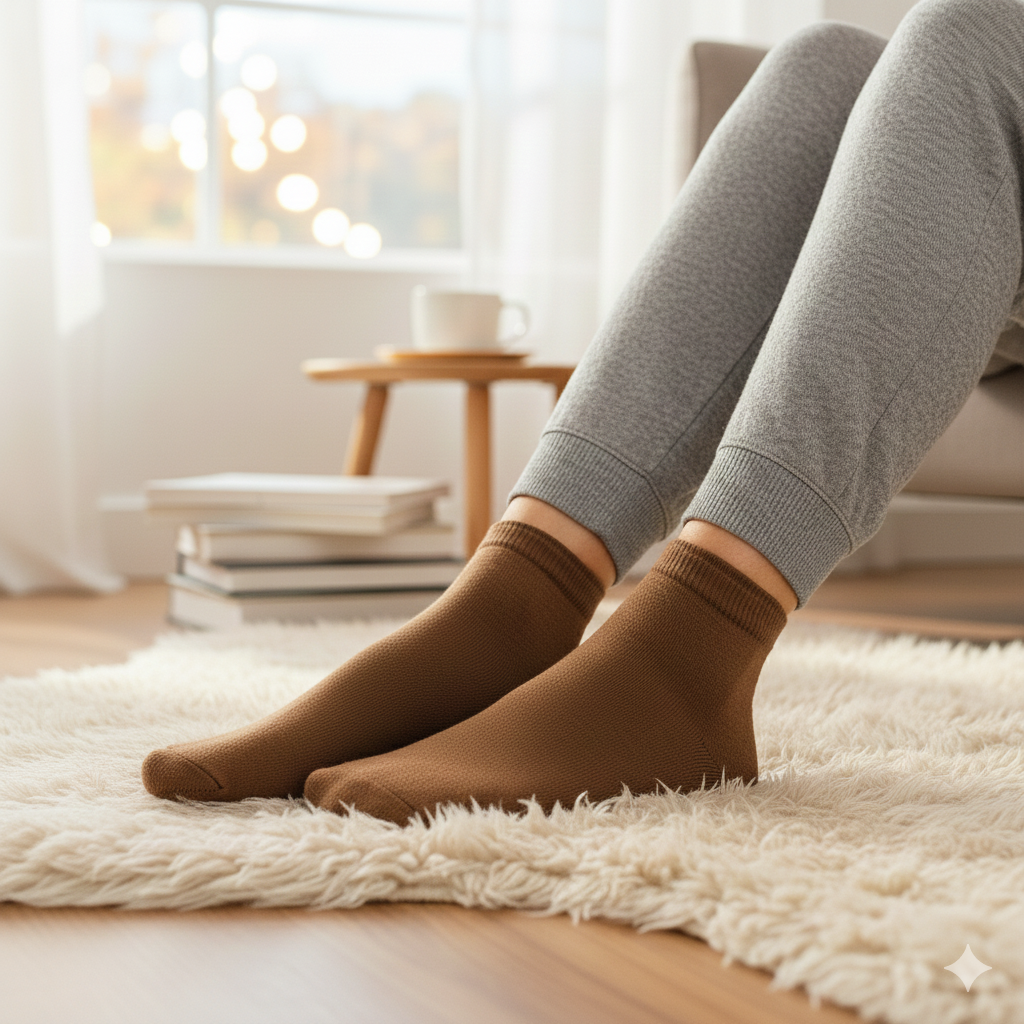 Brown Ankle Socks for Women