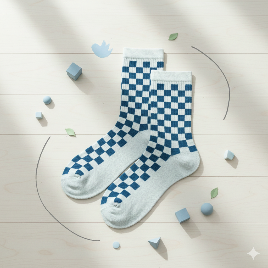 Boys Checkerboard Crew Socks