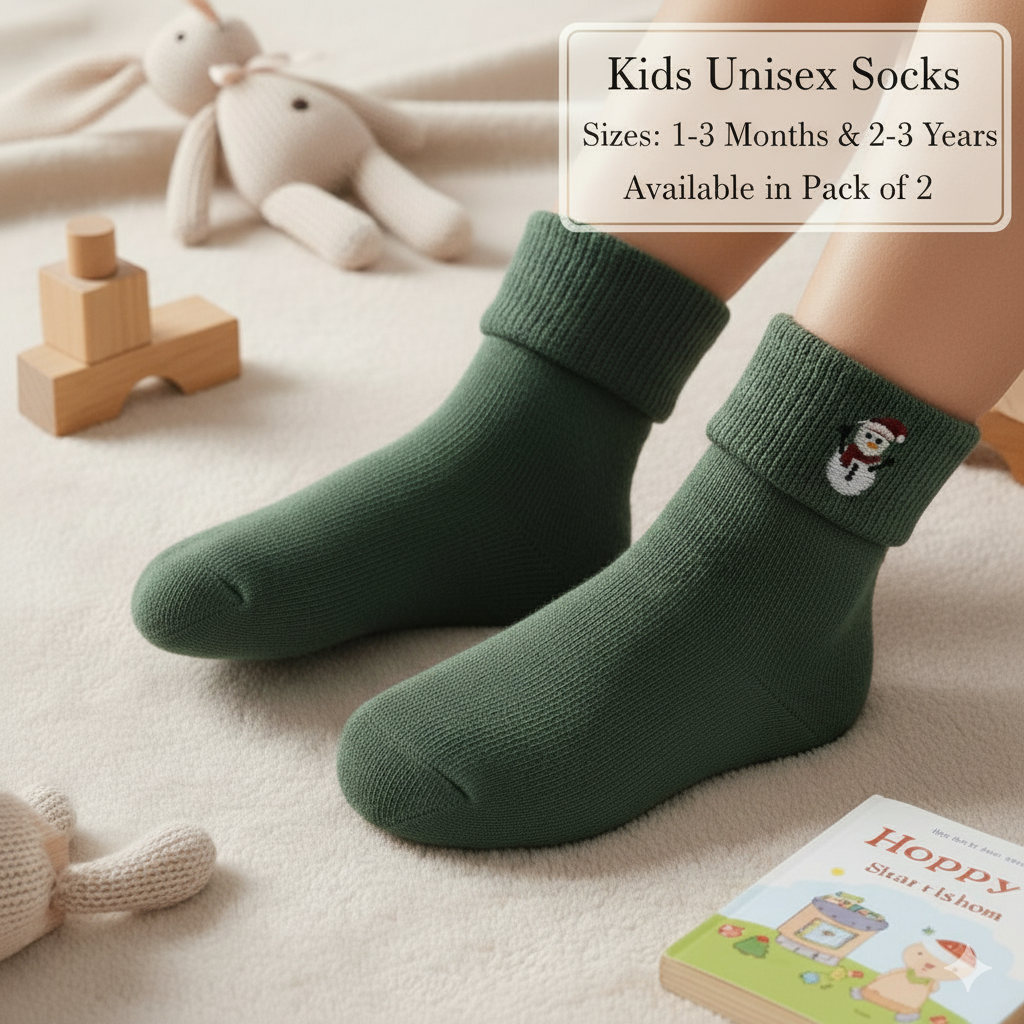 Adorable snowman Print Kids Unisex Socks