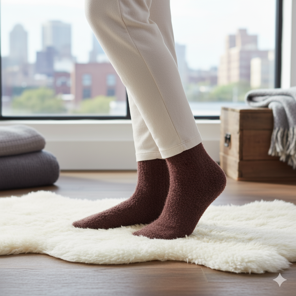 Cozy Maximalism Faux Fur Crew Socks