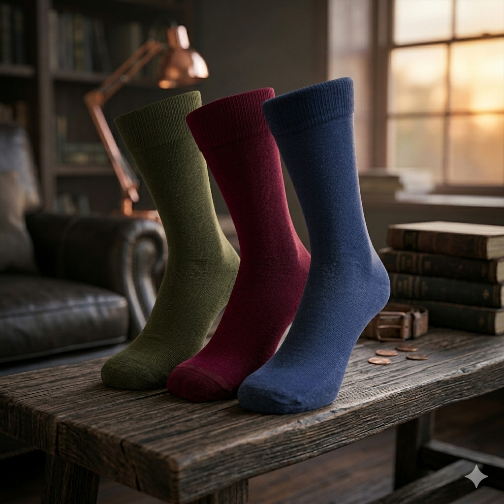 Men Plain Crew Socks