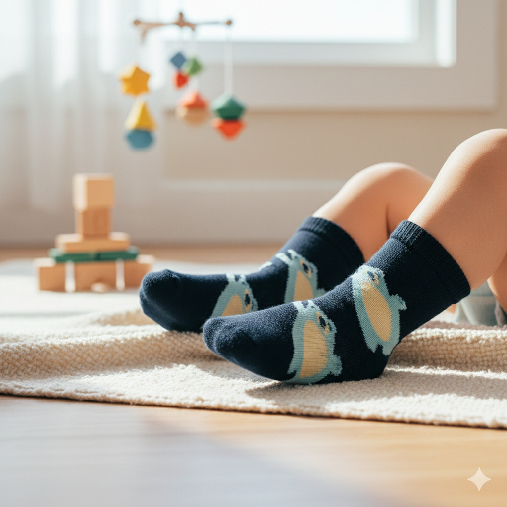 Polar Bear Crew Socks for Baby Boys