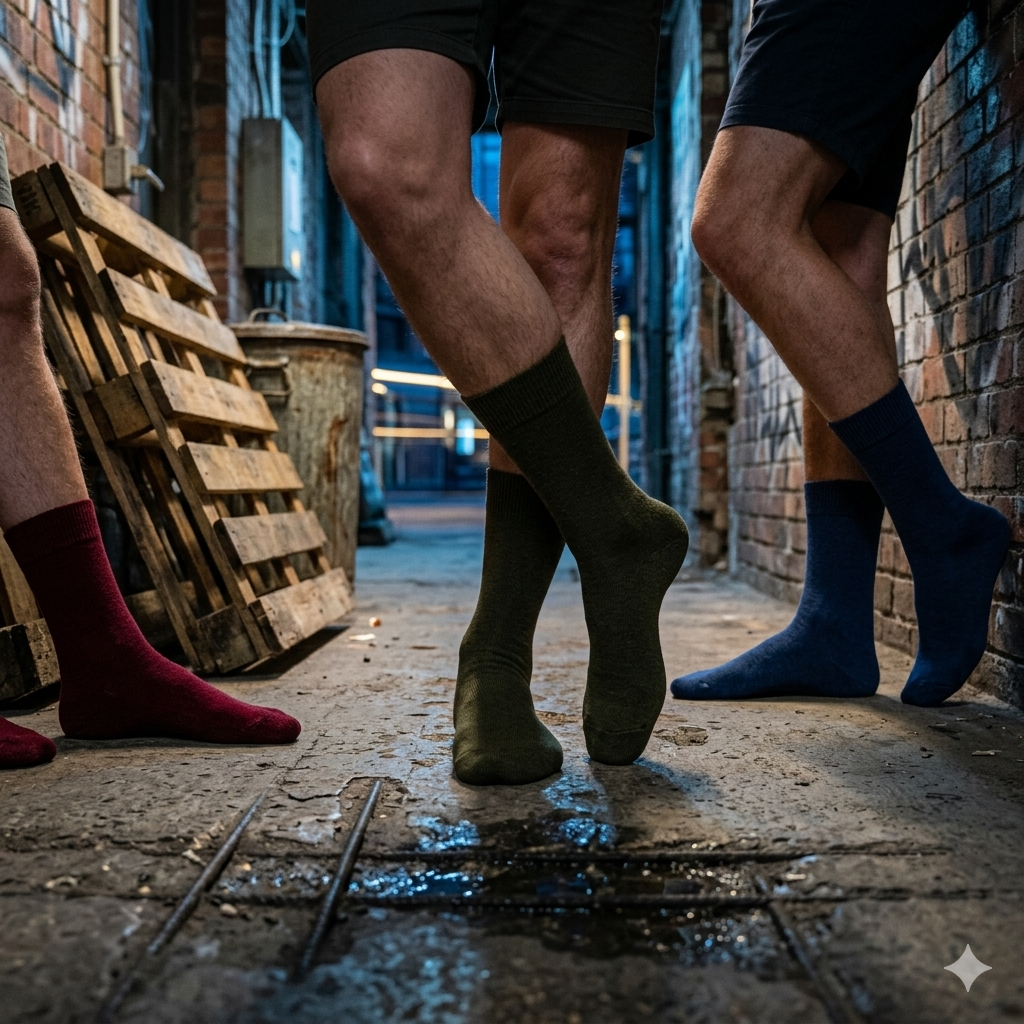Men Plain Crew Socks