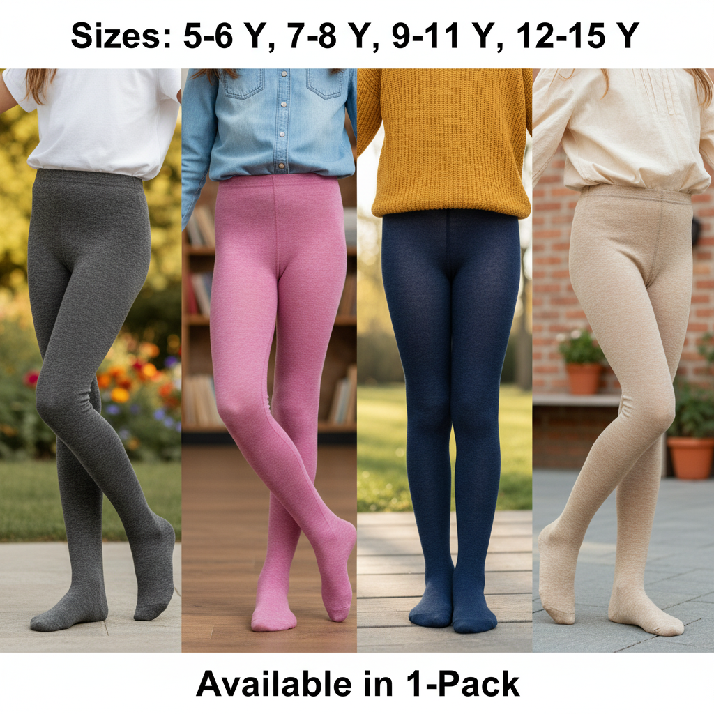 Ultimate Comfort Plain Girl's Tights | Multiple Colors (CJ)