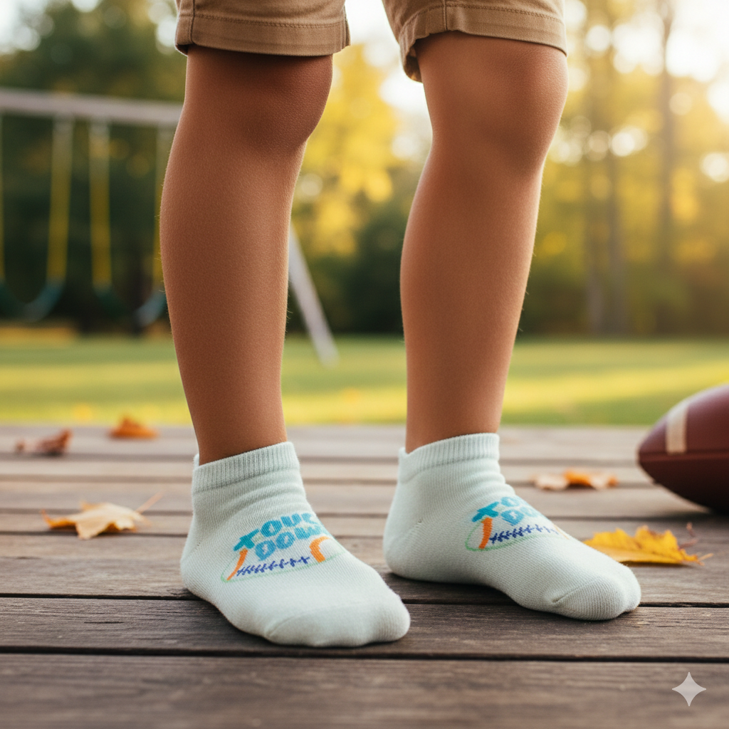 Boys "Touchdown" Print Ankle Socks
